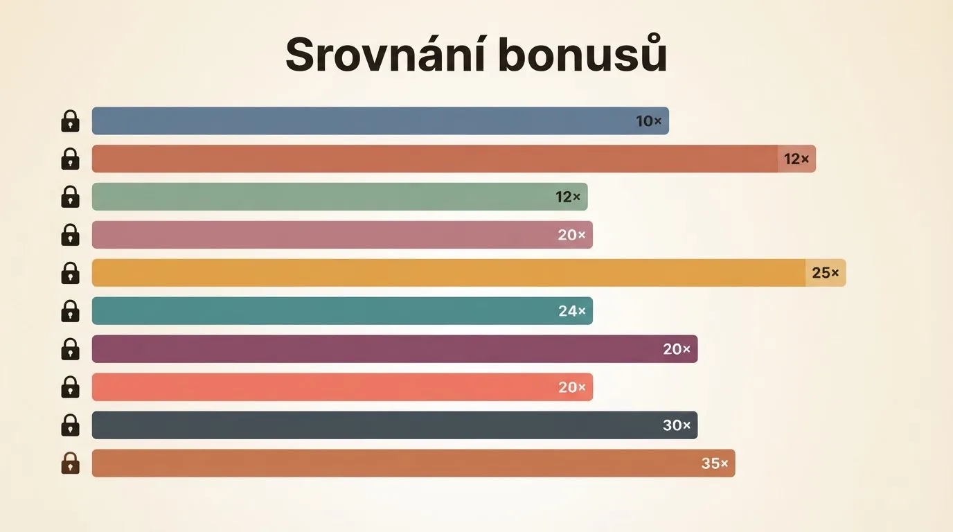 Srovnávací tabulka deseti českých online casin s klíčovými parametry denních bonusových nabídek